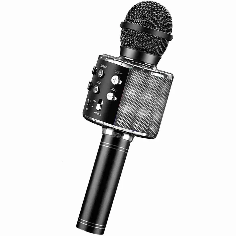 Micrófono Karaoke Bluetooth Almalux® - 4 en 1 Microfono Inalámbrico Portátil para Niños - Musica - Función de Eco - Compatible con Android - PC