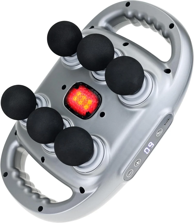 6-Head Massage Gun Handheld Massager with Adjustable 9 Modes & Intensities