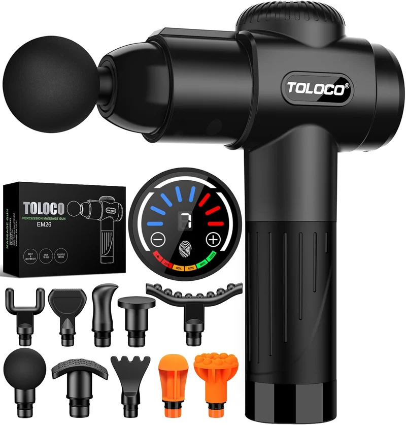 Massage Gun Deep Tissue Back Massager for Athletes with 10 Massage Heads