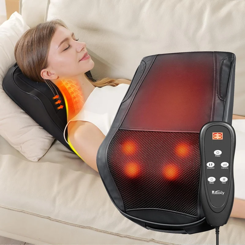 Back Massager Pillow for Pain Relief, 3D Kneading Massage Cushion