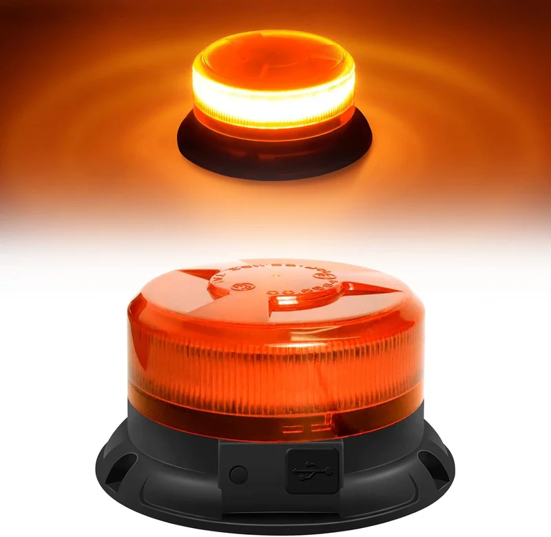 Wireless LED Beacon Light,Rechargeable Emergency Flashing Warning Safety Strobe