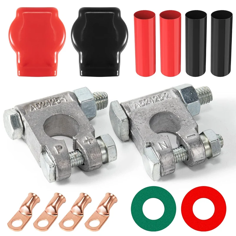 High-Quality Heavy Duty Battery Terminal Connectors - Positive and Negative