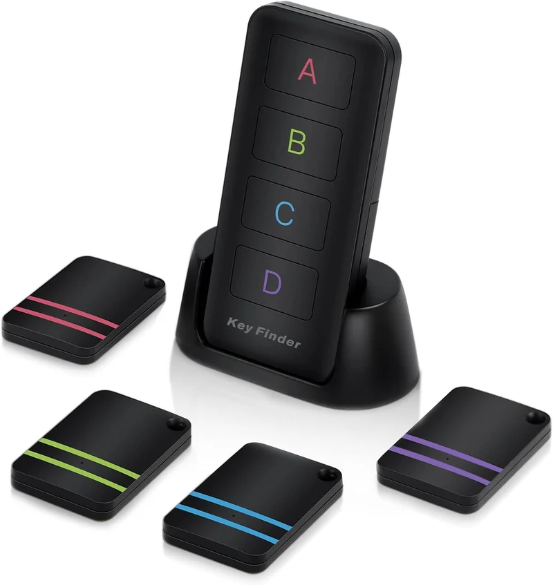 Key Finder Stick on TV Remote Control Finder | Find My Keys Device 4 Pak