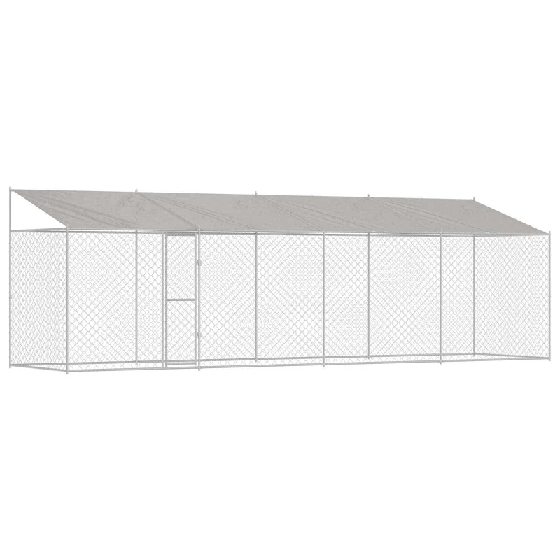 Jaula Para Perro Con Techo Plateado 800 X 200 X 256 Cm