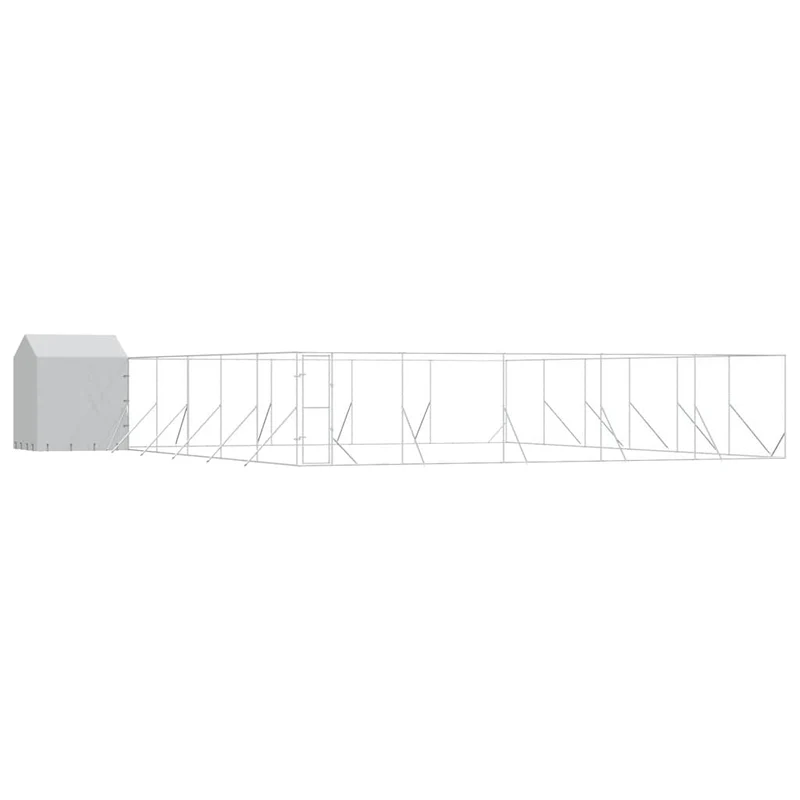 Perrera Exterior Con Toldo Acero Galvanizado Plata 12x12x2,5 M