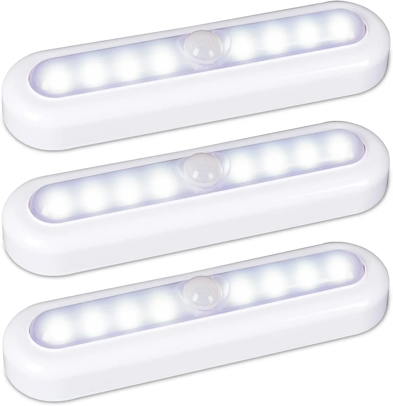 3 Pack 7” Motion Sensor Lights Indoor Battery Operated Stick on LED Light fo