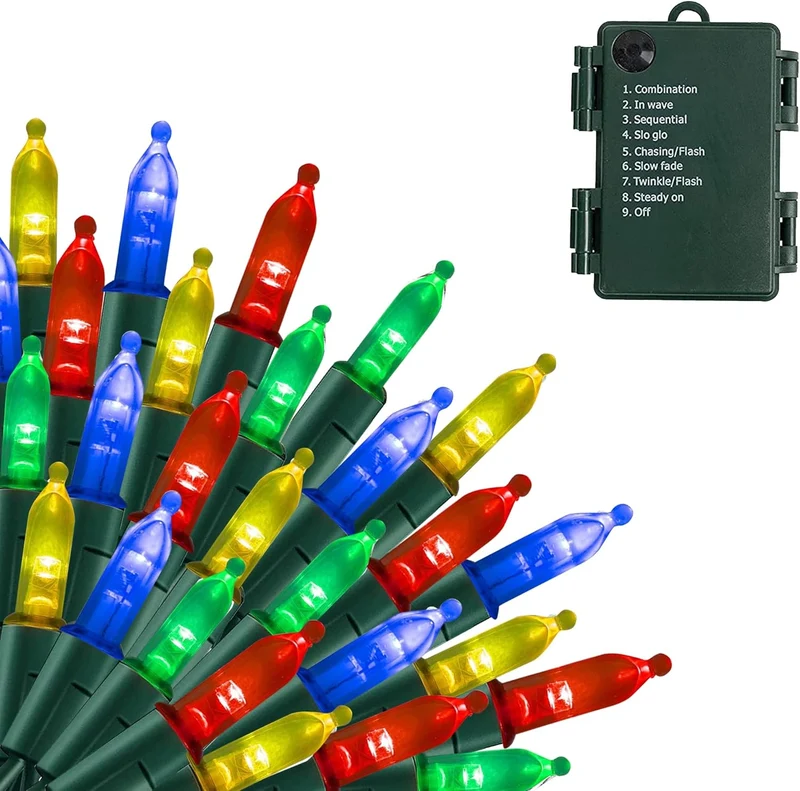 50 LED Christmas Mini String Lights - 16 ft Waterproof Battery Operated