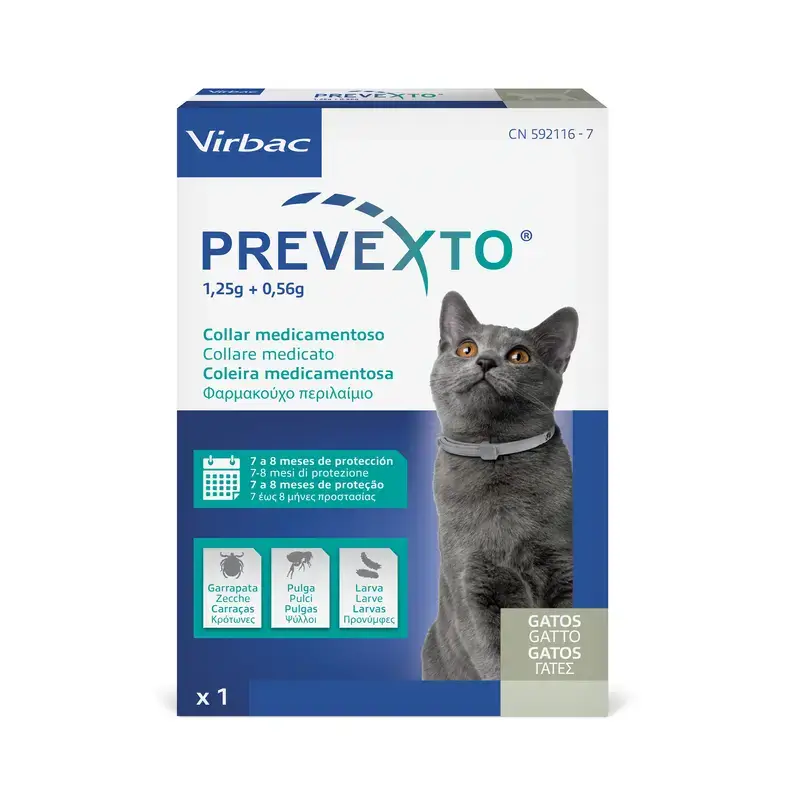 Coleira antiparasitária Prevexto para gatos, 38 cm