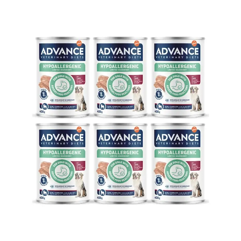 Advance Comida Húmida para Cães, com Cordeiro, Embalagem Individual, 6 x 400 g