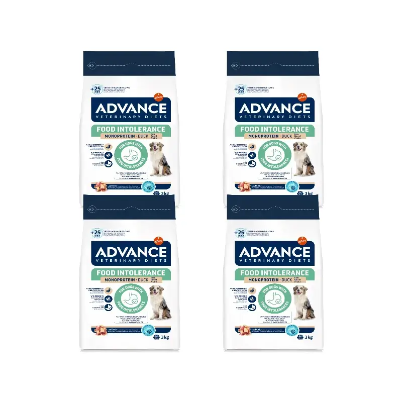Advance Ração para Cães, com Pato, Superpremium, 4 x 3 kg