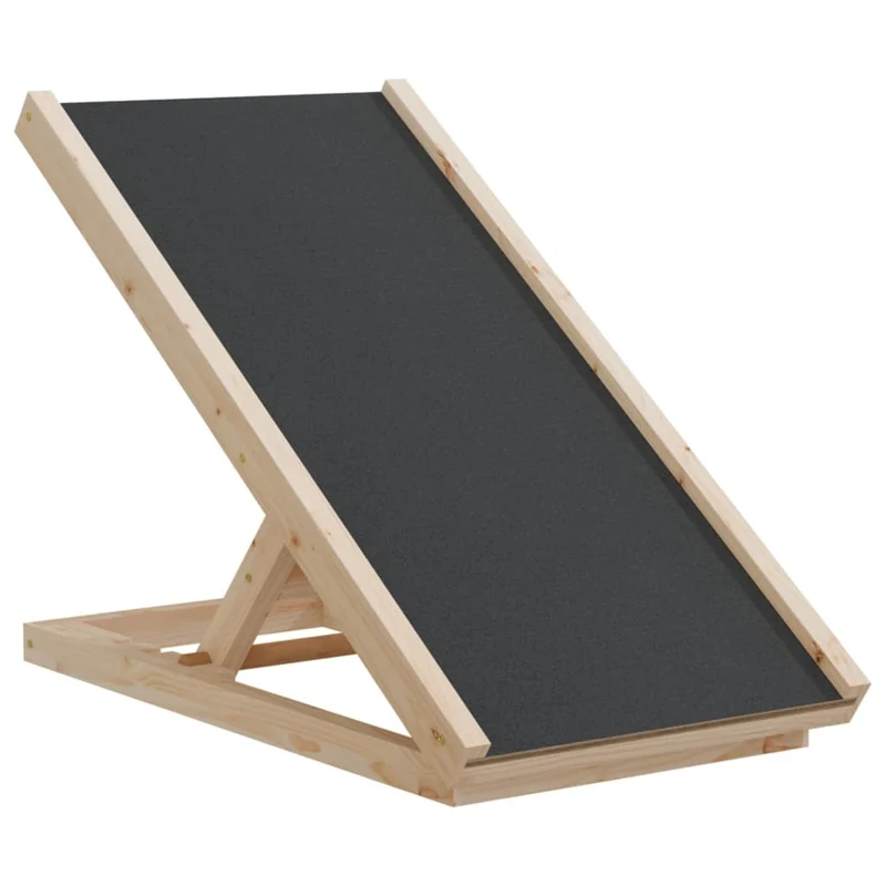 Rampa Para Perros Madera Maciza De Abeto Gris 70x35 Cm