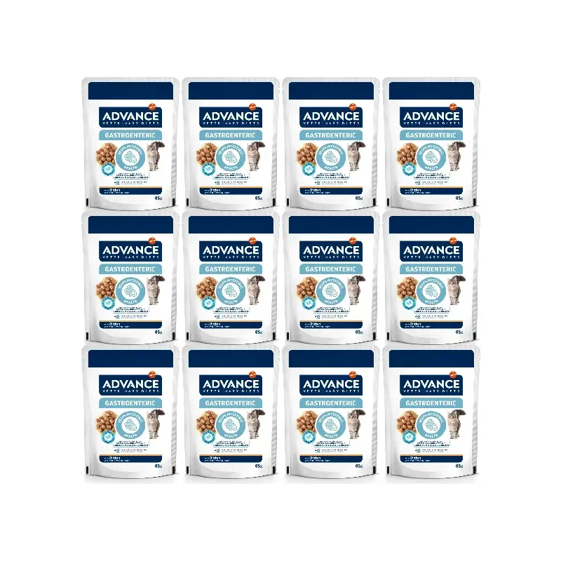 Advance Comida Húmeda Gastroenteric Para Gatos, Single Serve, 12 x 85 gr