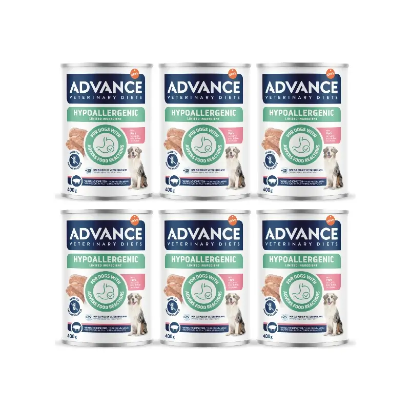 Advance Comida Húmeda Para Perros, Con Cerdo, Single Serve, 6 x 400 gr