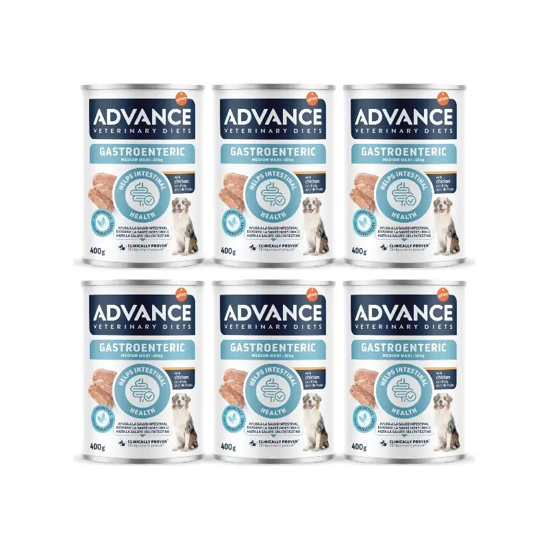 Advance Comida Húmeda Helps Intestinal Health Para Perros Medium, Single Serve, 6 x 400 gr