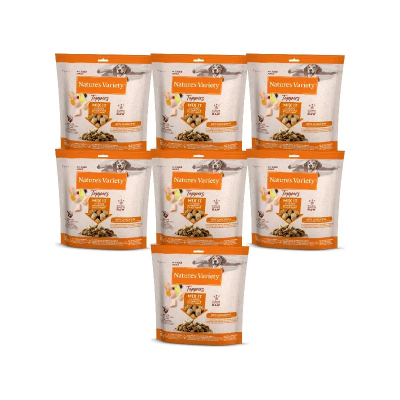 Nature'S Variety Toppers Liofilizados Para Perros Adultos, Con Pollo, Natural, 7 x 120 gr