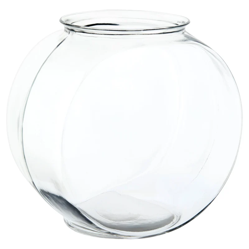 Fish Bowl Glass Drum 2-Gallon Aquarium Pet Fish Pot Living Room Home Decor NEW