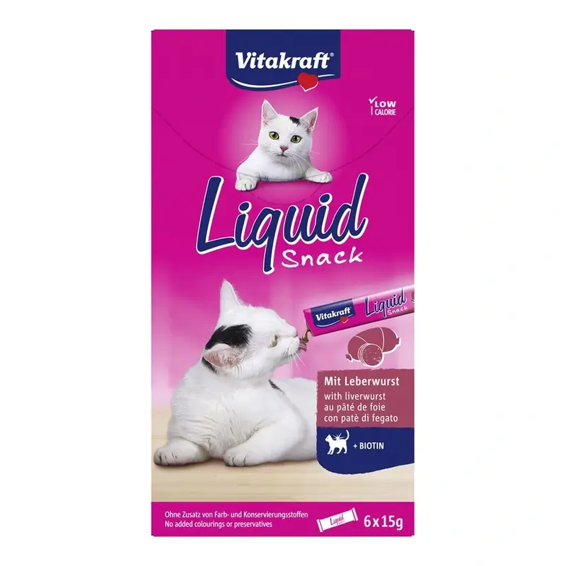 Vitakraft Cat Liquid Snack Paté con Biotina 11x6 unidades