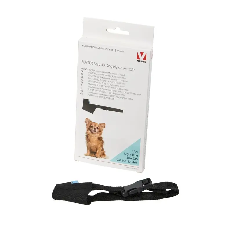 Buster Bozal Easy Perro Nylon Doble Extra Pequeño Azul, 1 unidad