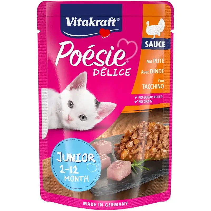 Vitakraft Poesie Delisauce Junior- Pavo 23X85Gr