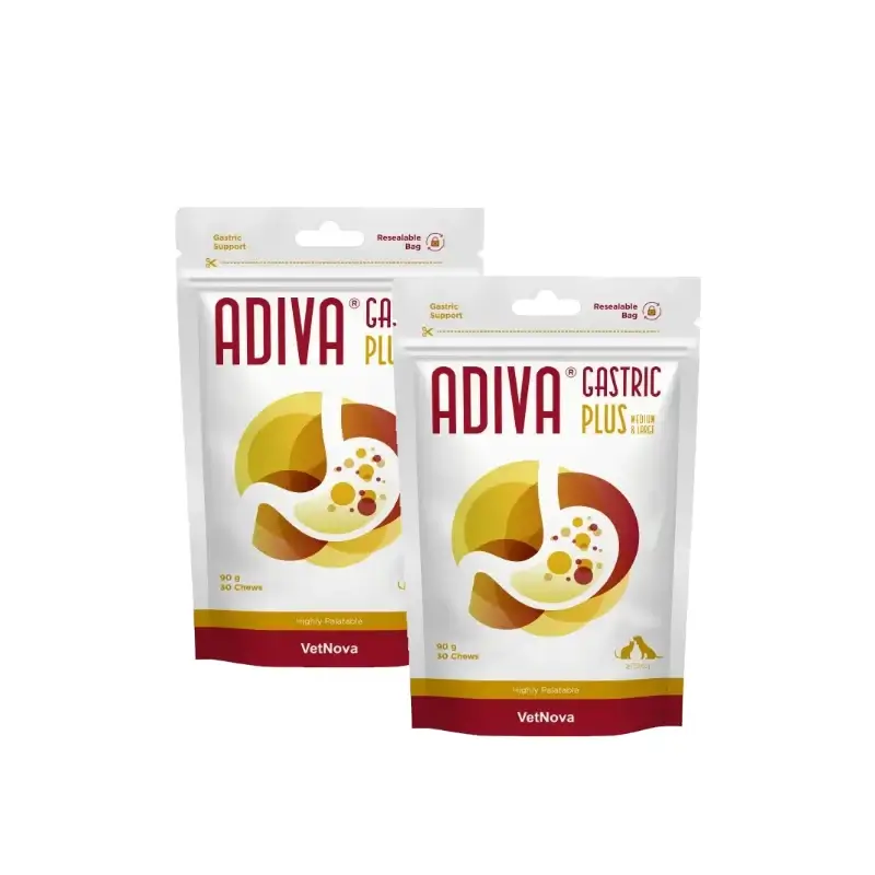 Adiva Gastric Plus Medium & Large 30 chews 90 g, pack 2