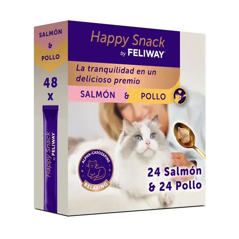 Feliway Happy Snack de Frango e Salmão, 48 saquetas