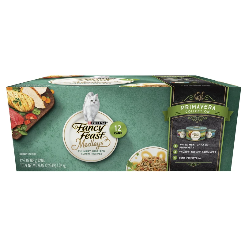 Purina Fancy Feast Medleys Wet Cat Food Variety Pack, 3 oz Tubs (12 Pack) New