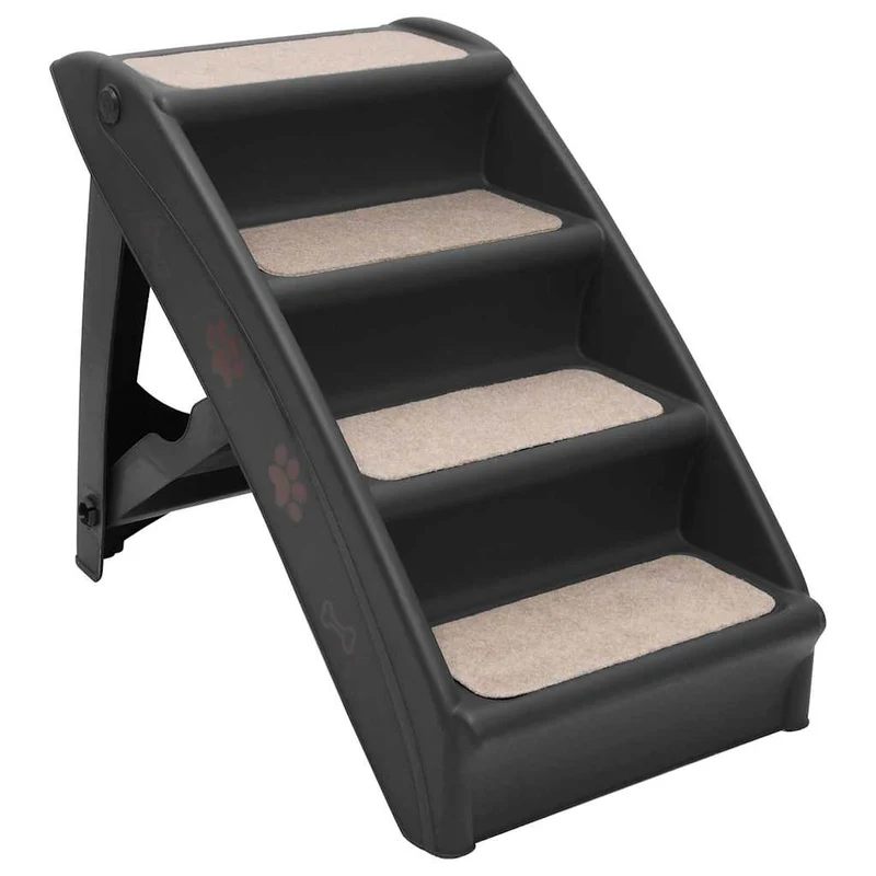 Escalera Plegable Para Perros Negro 62x40x49,5 Cm