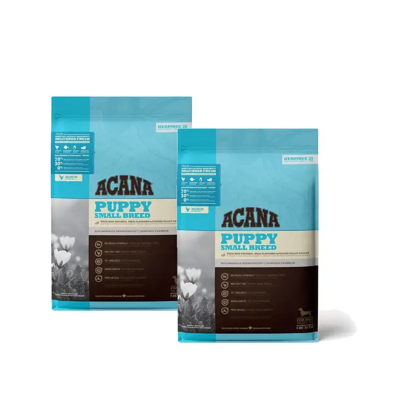 Acana Puppy Heritage para raças pequenas, 6 kg, ração para cães, embalagem de 2