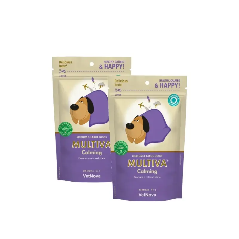 Multiva Calming para cães de tamanho médio e grande, 30 mastigáveis, embalagem de 2