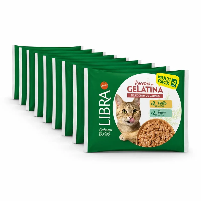 Libra - Comida húmida para gatos, com frango e peru, embalagem flowpack, 15 x 340 g