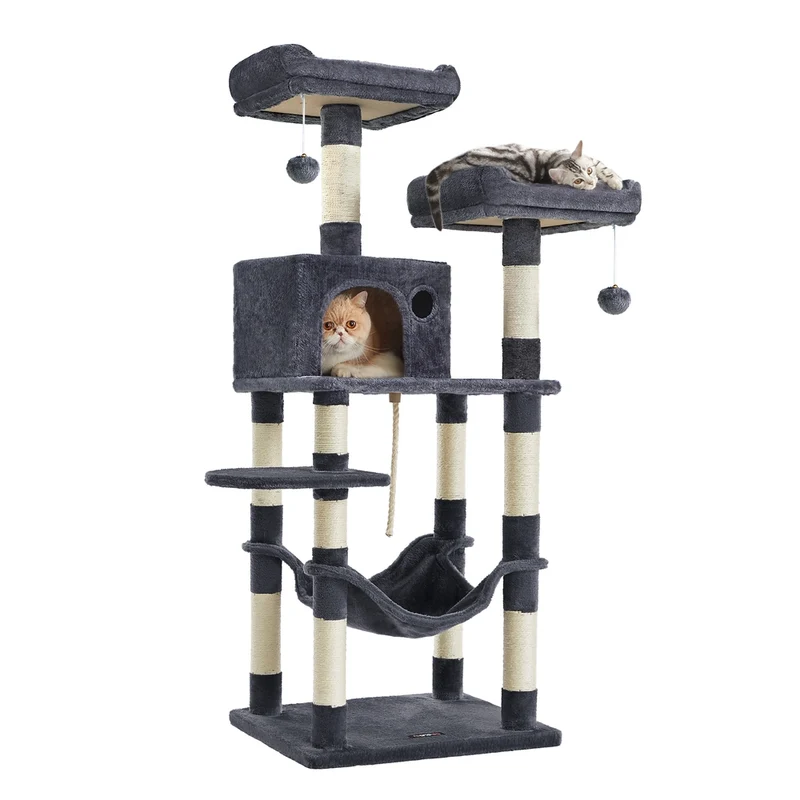 Albero per Gatti Tiragraffi con 2 Posatoi