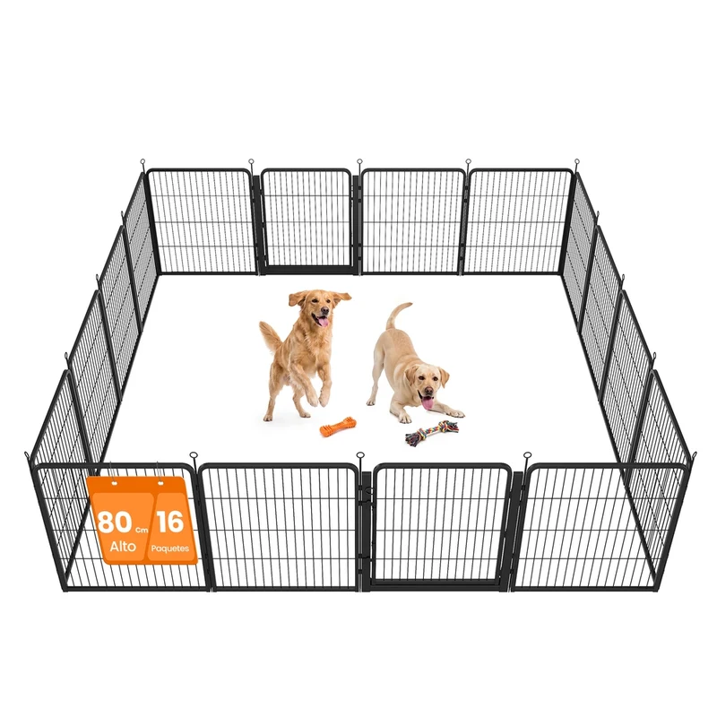 Parque plegable de acero para perros uso interior y exterior