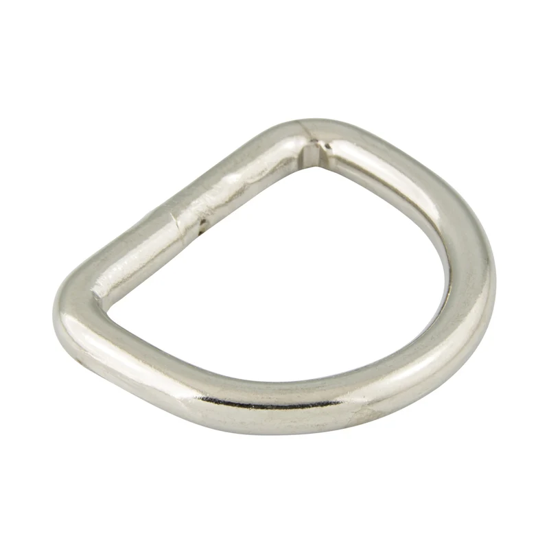 Dee Ring ( Welded Joint ) 1-1/4" Inside Width x .225" Wire DIA Steel, Zinc Plated