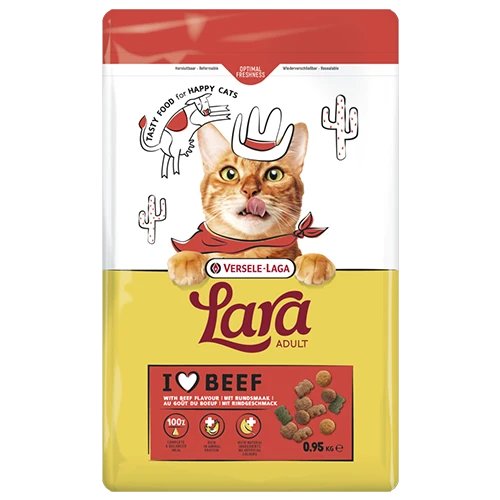 Lara Adult Beef Flavour 1.9 kg - Deliciosos trozos de carne - Gatos adultos