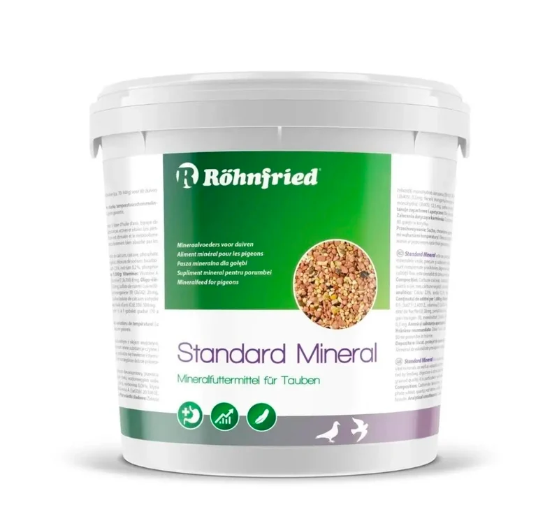 Röhnfried Standard Mineral 10 kg Mezcla mineral premium para palomas