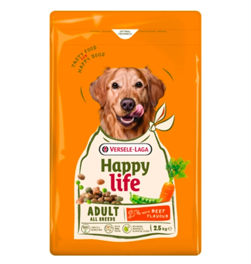 Happy Life Adult Beef - Comida para perros 2.5 kg - Versele Laga