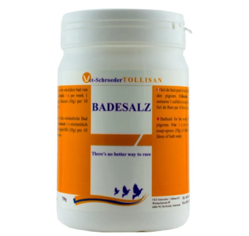 Sal de baño Tollisan 750 gr, (sal de baño para palomas y pájaros)