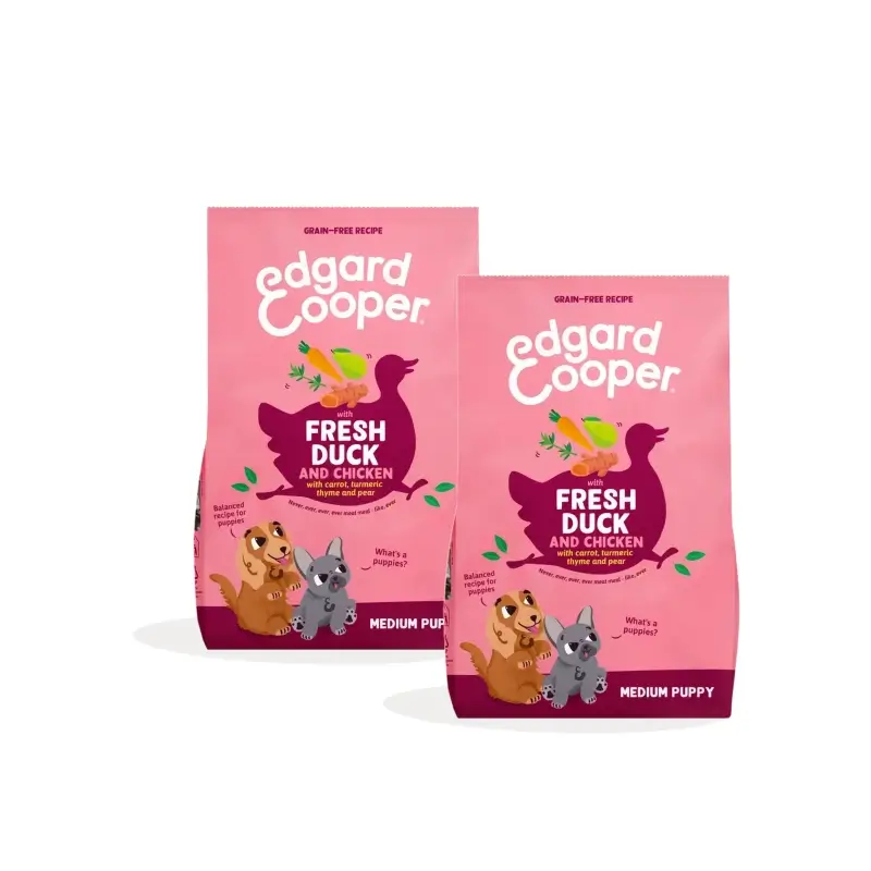 Edgard & Cooper Medium Puppy Food – Duck and Chicken, Pack of 2 x 2.5 kg