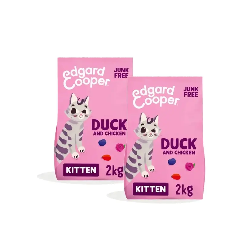 Edgard & Cooper Cat Food for Kittens – Duck Flavour, Pack of 2 x 2 kg