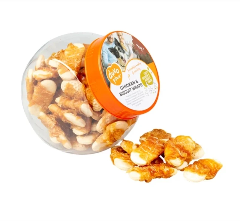 Duvoplus wraps de pollo y galleta 400 gramos ± 52 piezas