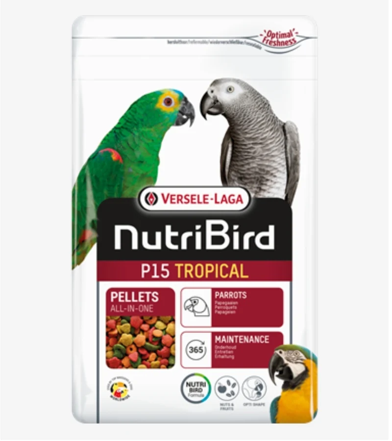 Nutribird P15 tropical 3kg - Pellets extrusionados - Alimento de mantenimiento para loros