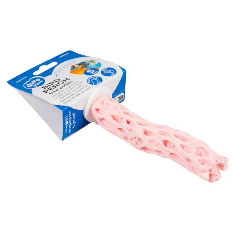 Percha para pájaros con polen de abeja - Rosa S - 13x3x3cm