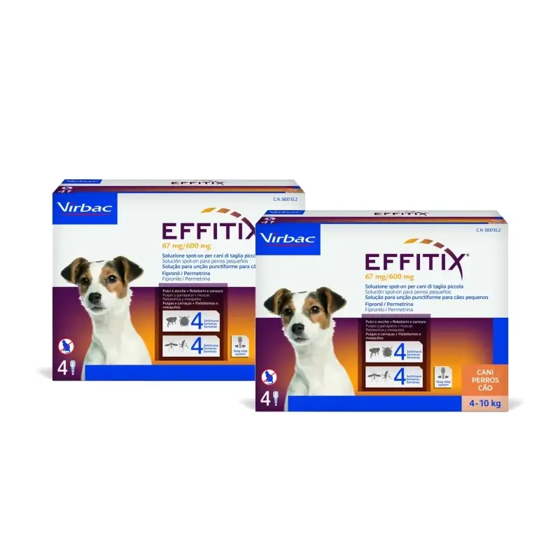 Effitix S Parasite Treatment for Small Dogs (4–10 kg), pack of 2