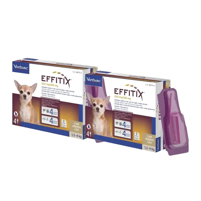 Effitix Xs Parasite Treatment for Very Small Dogs (1.5–4 kg), pack of 2
