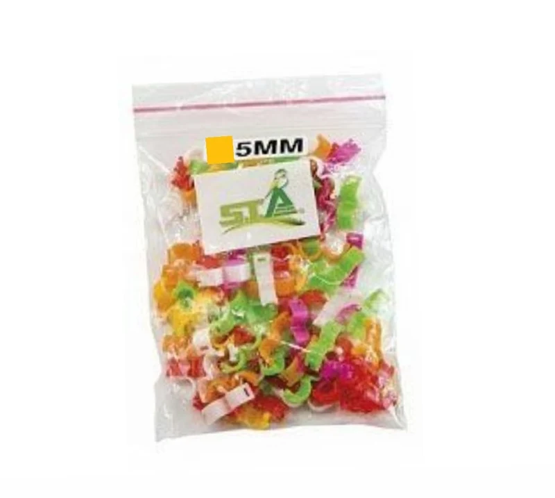 Anillos de clic de plástico de 5 mm - Colores variados - 100 piezas - STA