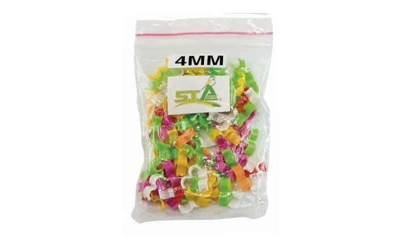 Anillos de clic de plástico de 4 mm - Colores variados - 100 piezas - STA