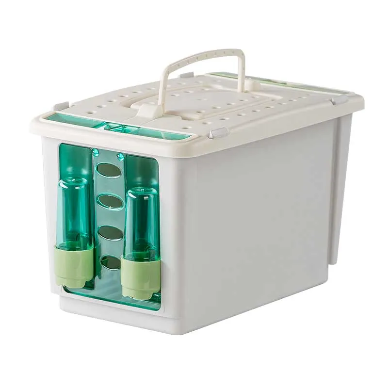 Caja de transporte con tapa "AZUL" de plástico pequeño de 1 compartimento (NZ84) STA