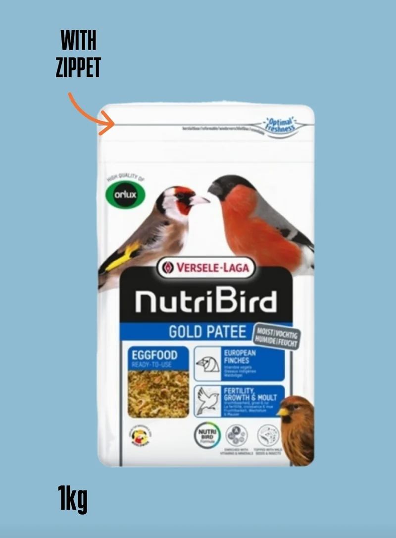 NUEVO Nutribird Gold Patee para aves domésticas 1 kg (con cierre)