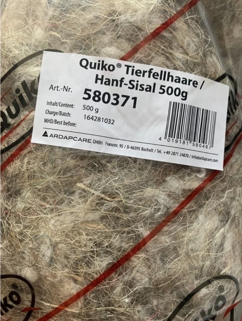 Quiko Sisel de cáñamo de pelo animal - Material Nido 500 gramos