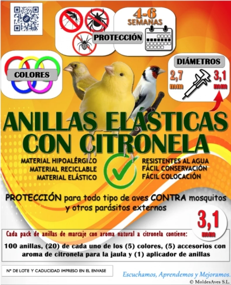 Anillos Elásticos de Citronela 3.1mm (100 Anillos + Pistola) Moldes Ave